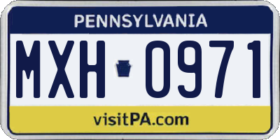 PA license plate MXH0971