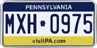 PA license plate MXH0975