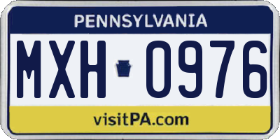 PA license plate MXH0976