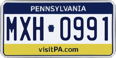 PA license plate MXH0991