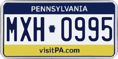 PA license plate MXH0995
