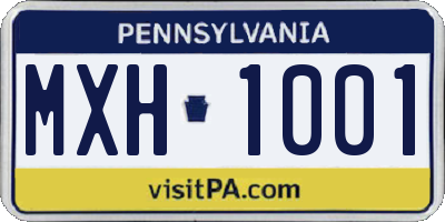 PA license plate MXH1001