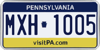 PA license plate MXH1005