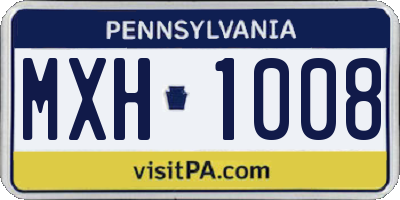PA license plate MXH1008