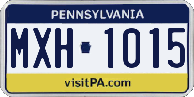 PA license plate MXH1015