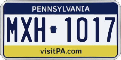 PA license plate MXH1017
