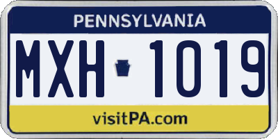 PA license plate MXH1019