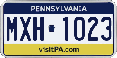 PA license plate MXH1023