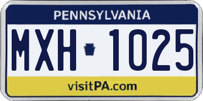 PA license plate MXH1025