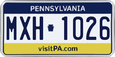PA license plate MXH1026