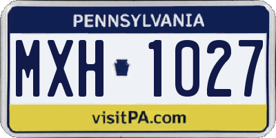 PA license plate MXH1027