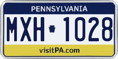 PA license plate MXH1028