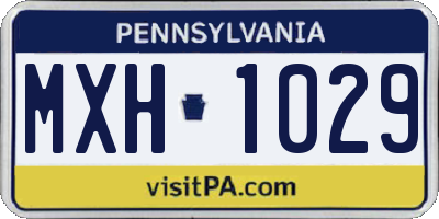 PA license plate MXH1029