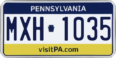 PA license plate MXH1035