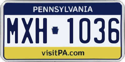PA license plate MXH1036