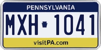 PA license plate MXH1041