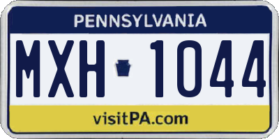 PA license plate MXH1044