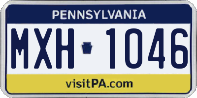 PA license plate MXH1046