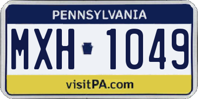 PA license plate MXH1049
