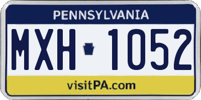 PA license plate MXH1052
