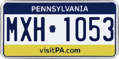 PA license plate MXH1053