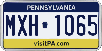 PA license plate MXH1065