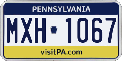 PA license plate MXH1067