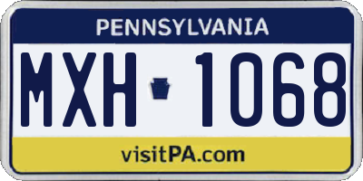 PA license plate MXH1068