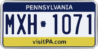 PA license plate MXH1071
