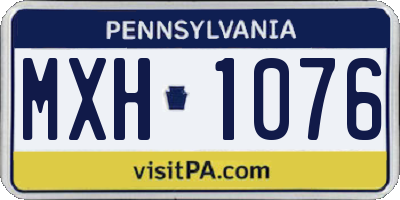 PA license plate MXH1076