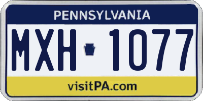 PA license plate MXH1077
