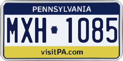 PA license plate MXH1085