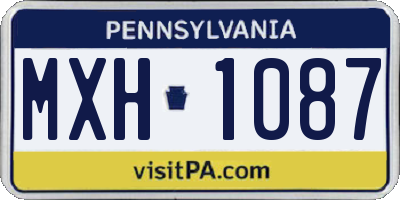 PA license plate MXH1087