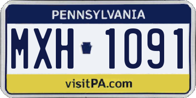 PA license plate MXH1091