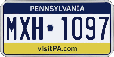 PA license plate MXH1097