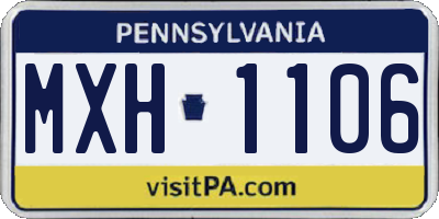 PA license plate MXH1106