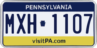 PA license plate MXH1107