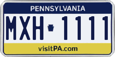 PA license plate MXH1111