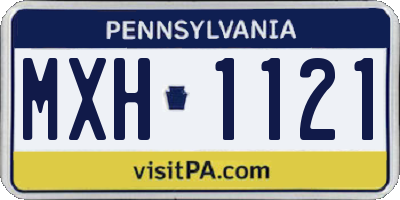 PA license plate MXH1121