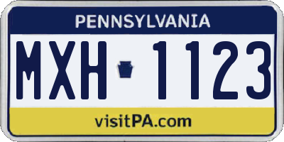 PA license plate MXH1123