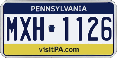 PA license plate MXH1126