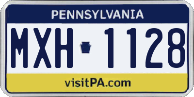 PA license plate MXH1128