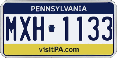 PA license plate MXH1133