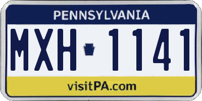 PA license plate MXH1141