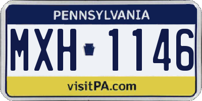PA license plate MXH1146
