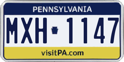 PA license plate MXH1147
