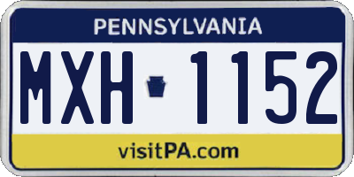PA license plate MXH1152