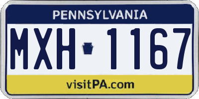 PA license plate MXH1167