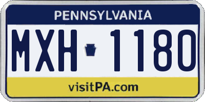 PA license plate MXH1180