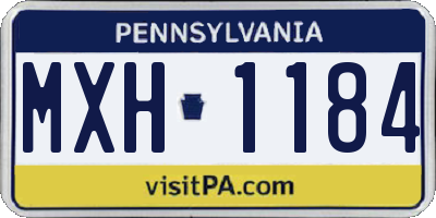 PA license plate MXH1184